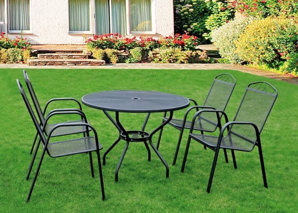 Rojaplast Kovový zahradní kulatý stůl 106 cm ZWMT-51 3